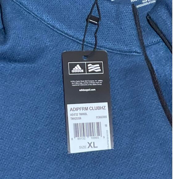 Adidas NEW Size XL Golf Mens Club Performance 1/2 Zip Sweater Mineral Blue Warm - Picture 9 of 10